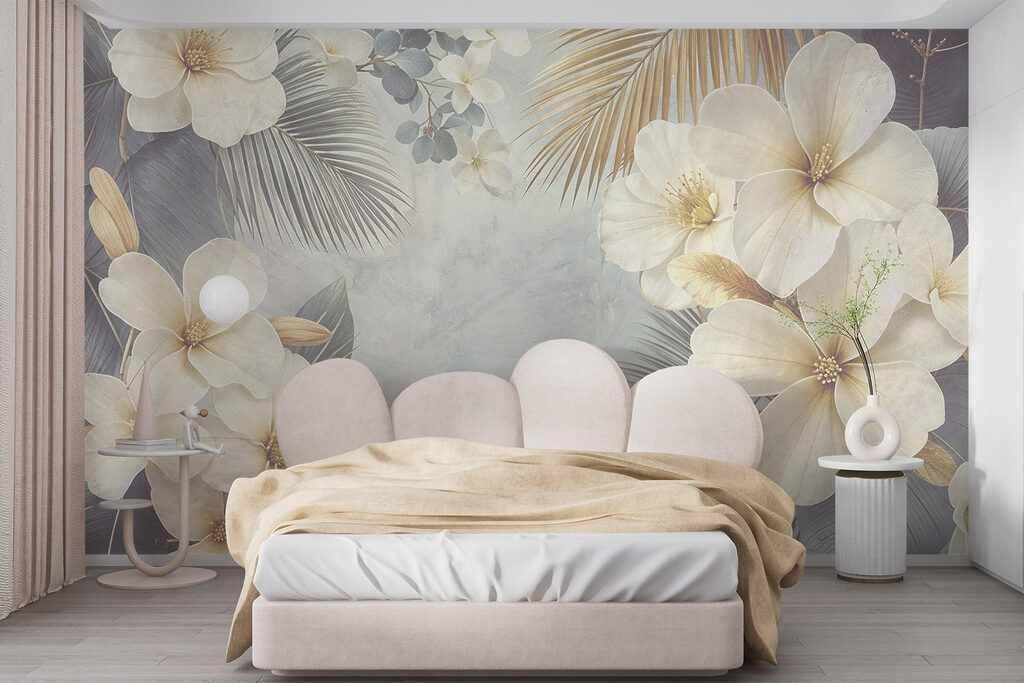 Flori albe, evantaie aurii — interior 3