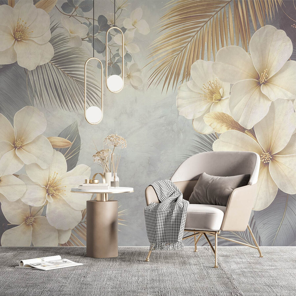 Flori albe, evantaie aurii — interior 6
