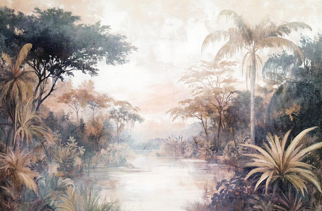 Râu printre palmieri — design complet