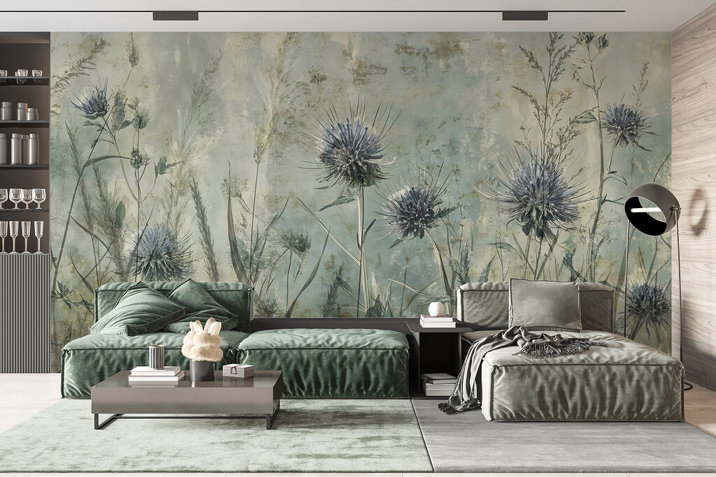 Ciulini în pajiște verde — interior 1