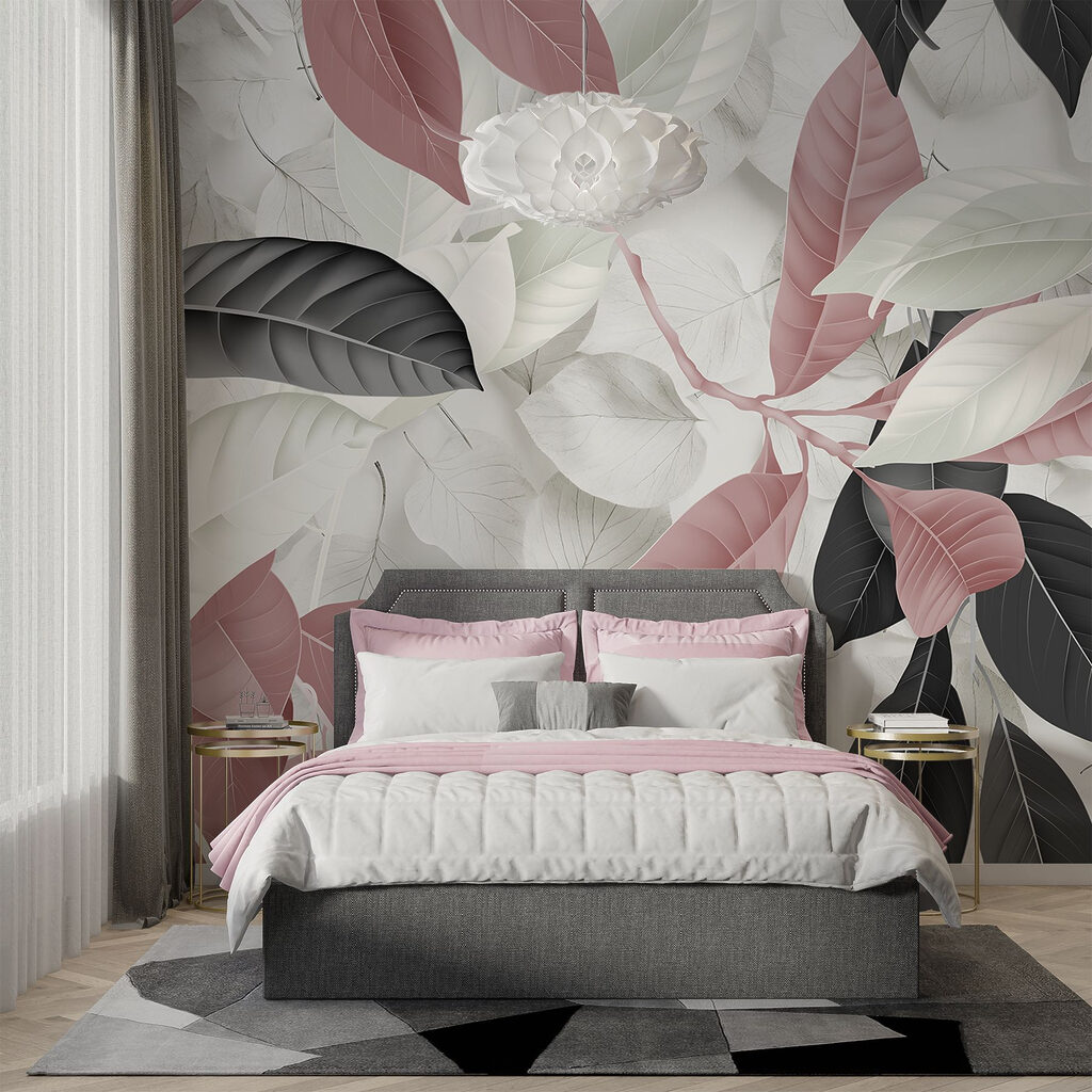 Frunze roz, alb-negru — interior 4