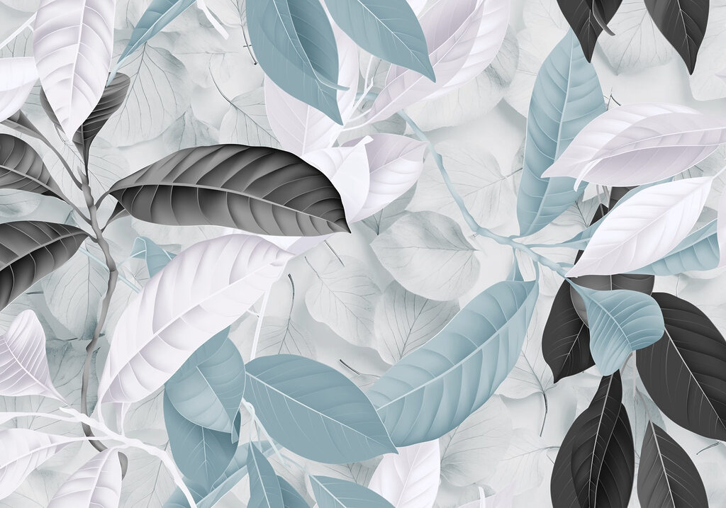 Frunze roz, alb-negru — design complet