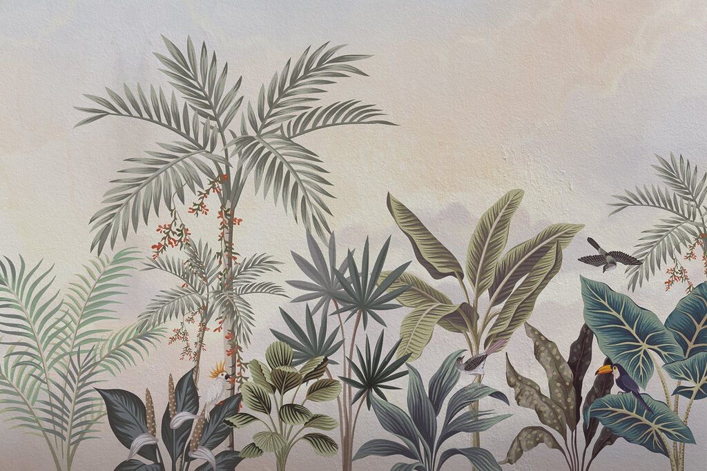 Grădină tropicală cu palmieri — design complet