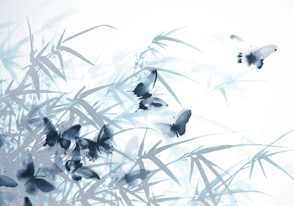 Fluturi printre bambus — design complet
