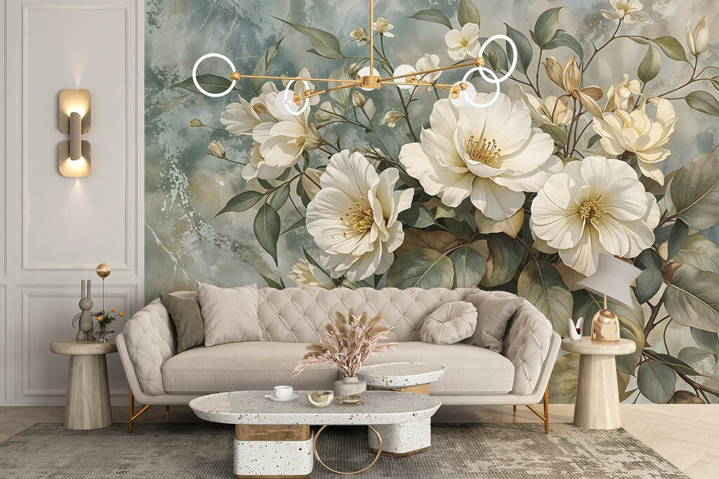 Buchet alb cu frunze — interior 6