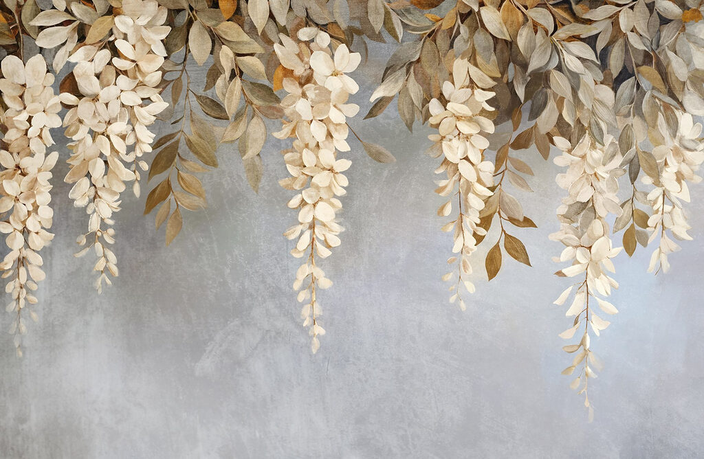 Ciorchini albi pe gri-albastru — design complet