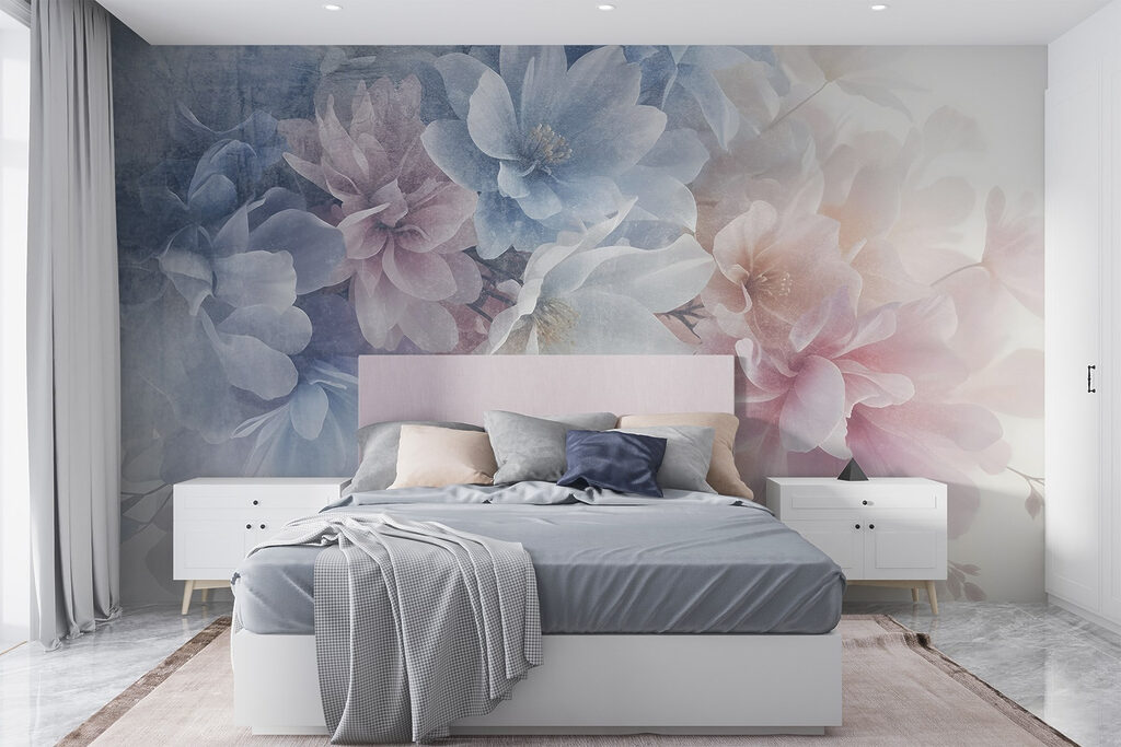 Flori pastel pe alb — interior 3
