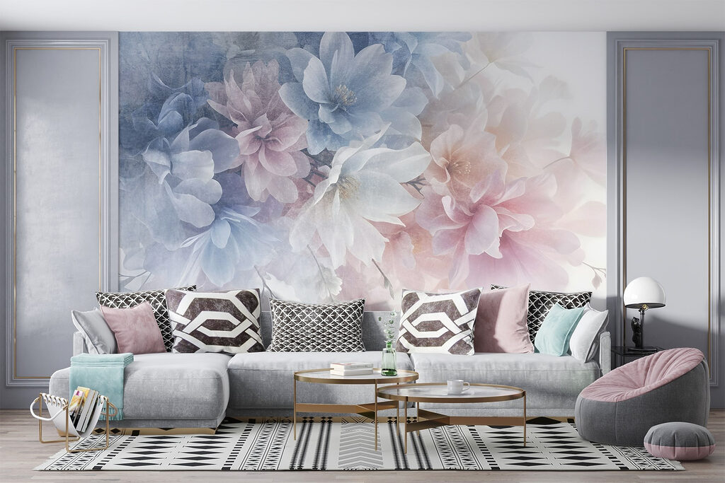 Flori pastel pe alb — interior 5