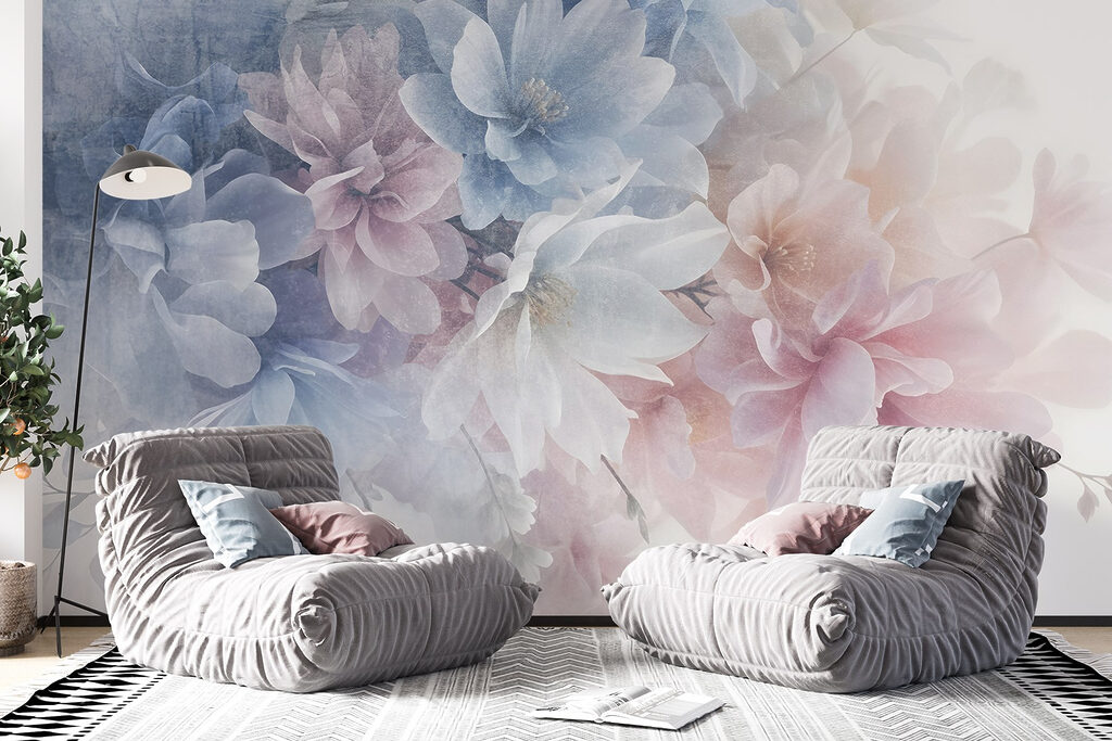 Flori pastel pe alb — interior 6