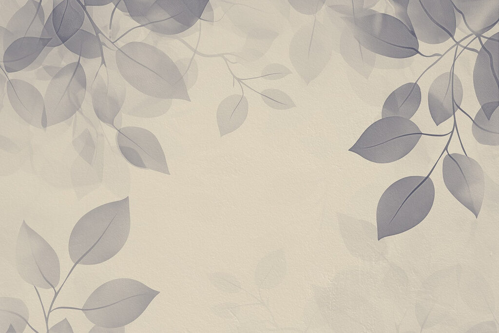 Frunze gri, cadru crem — design complet