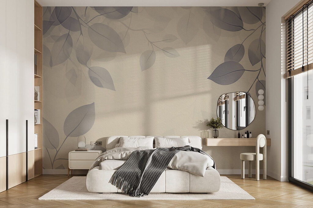 Frunze gri, cadru crem — interior 2
