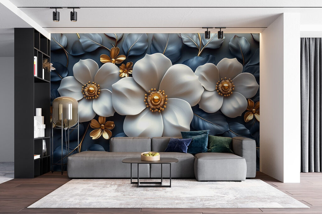 Flori albe, linii curbe — interior 4