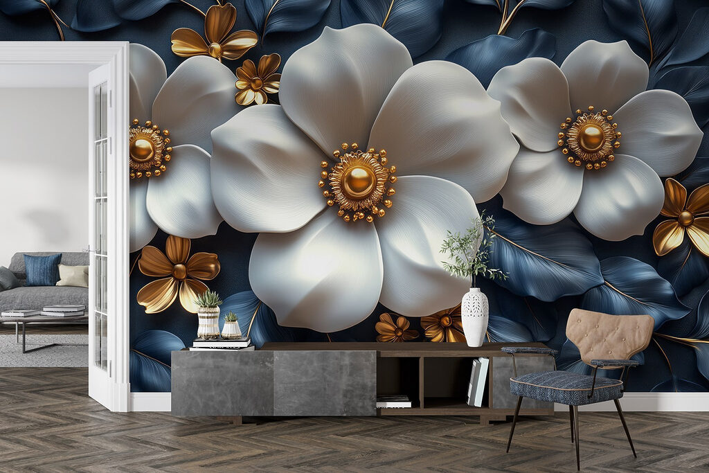 Flori albe, linii curbe — interior 5