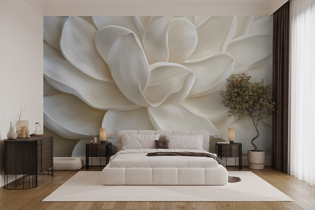 Floare albă sculpturală — interior 1