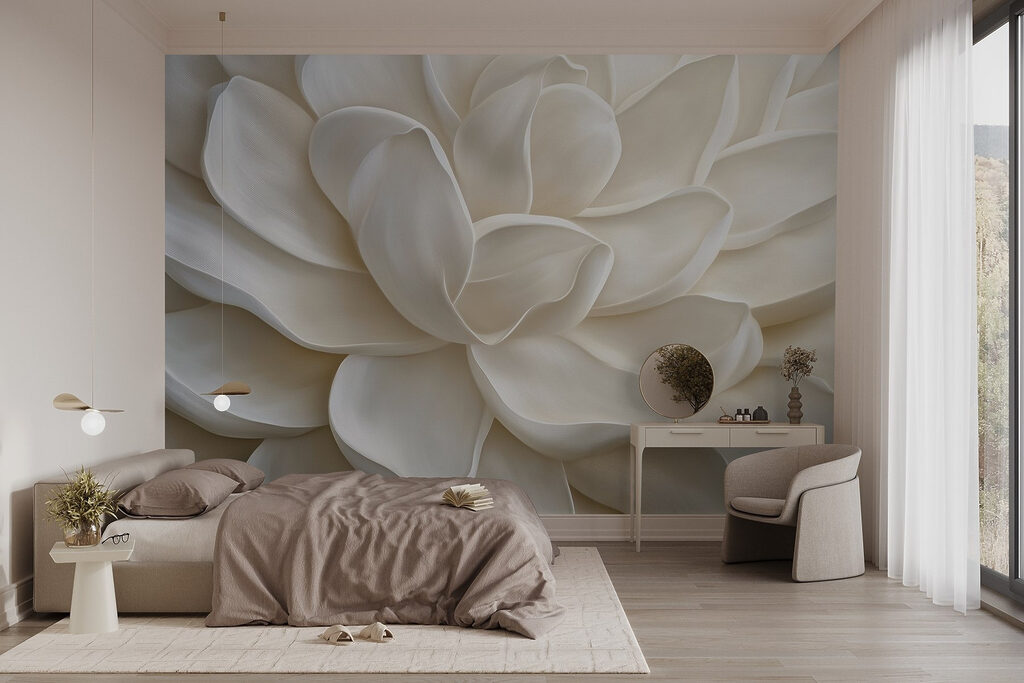 Floare albă sculpturală — interior 2