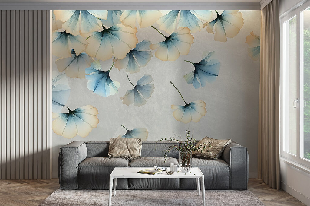Frunze albastre care plutesc — interior 3
