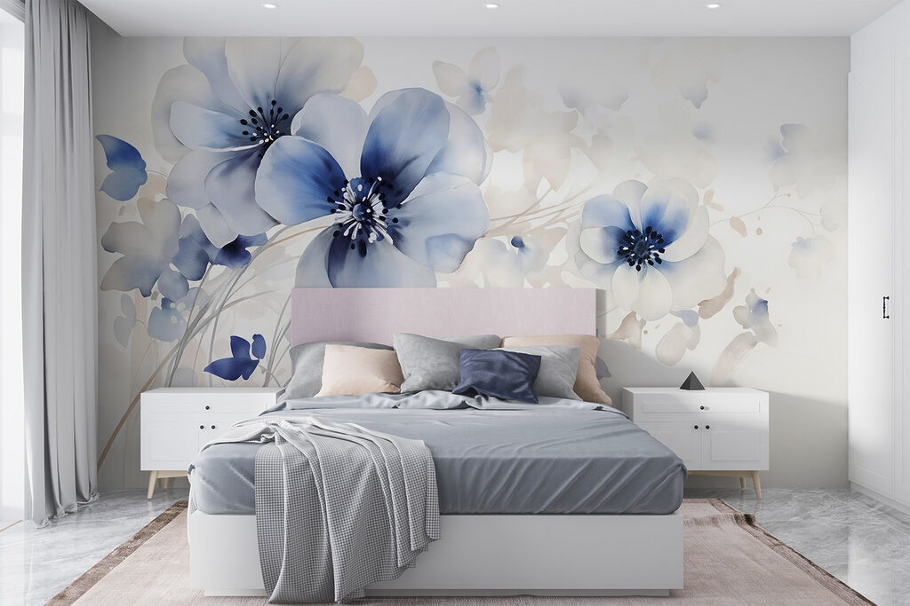 Flori albastre, petale pale — interior 1