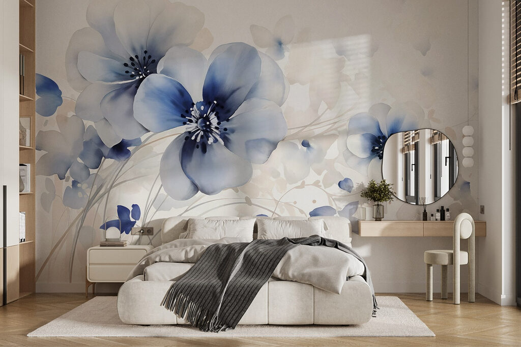 Flori albastre, petale pale — interior 2