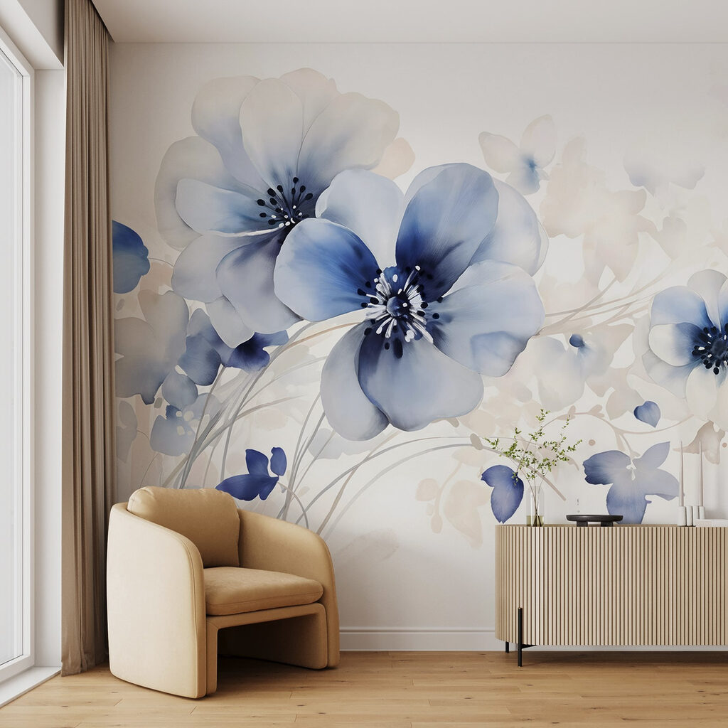 Flori albastre, petale pale — interior 4