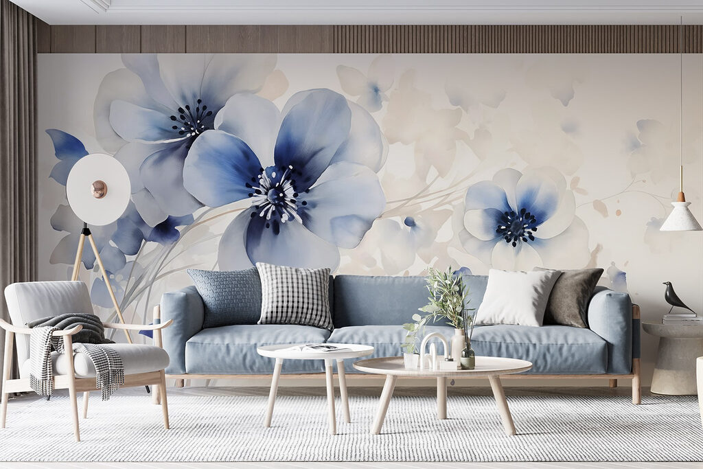 Flori albastre, petale pale — interior 5
