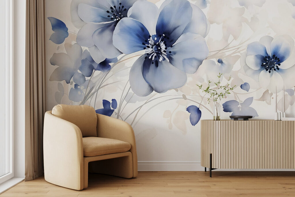 Flori albastre, petale pale — interior 6
