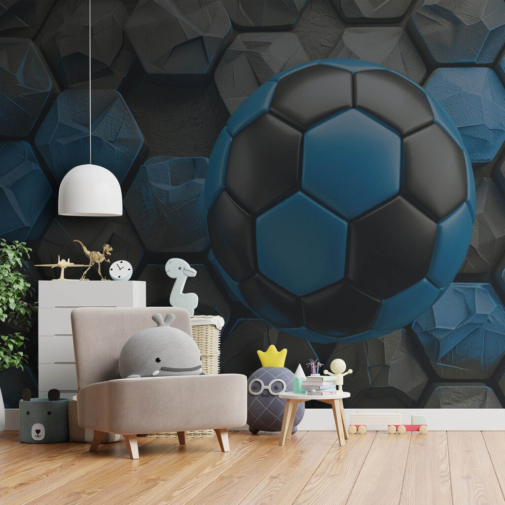 Minge albastră între hexagoane — interior 3