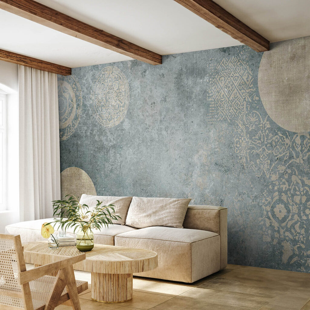 Ornamente aurii pe albastru — interior 3