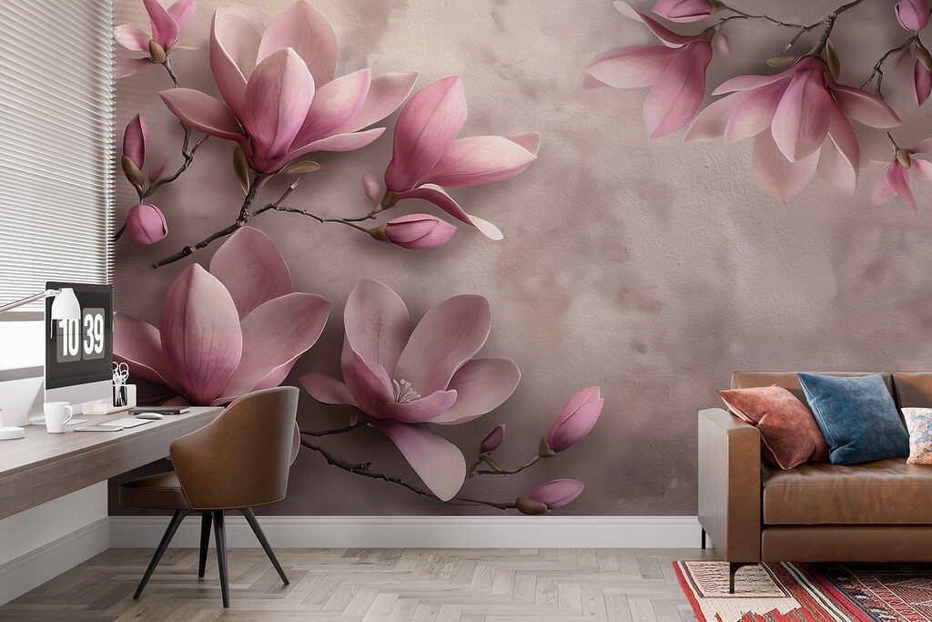 Ramuri curbate pe roz — interior 2