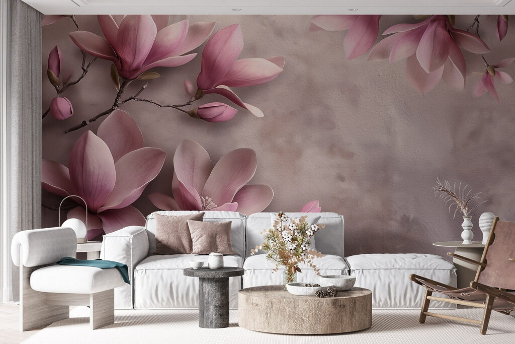 Ramuri curbate pe roz — interior 3