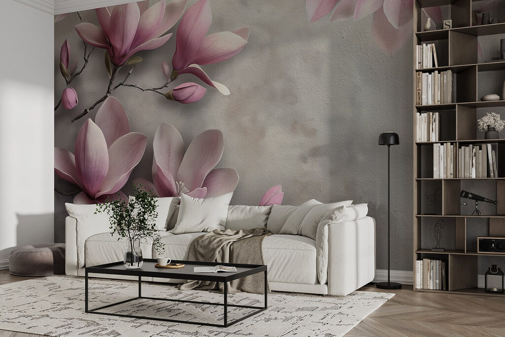 Ramuri curbate pe roz — interior 3