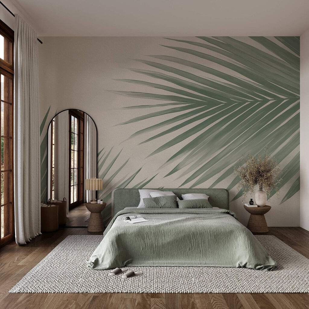 Doi palmieri pe crem — interior 1