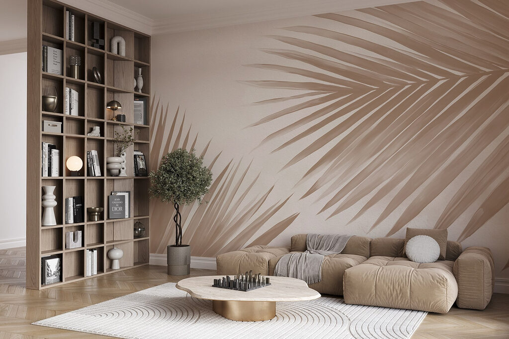 Doi palmieri pe crem — interior 2