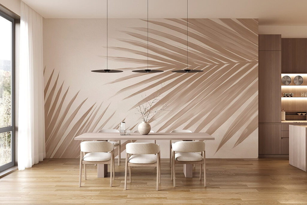 Doi palmieri pe crem — interior 4
