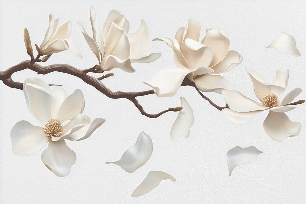 Flori albe orizontale — design complet