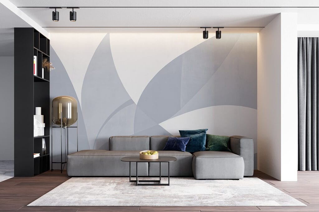Forme albastre ca frunze — interior 5