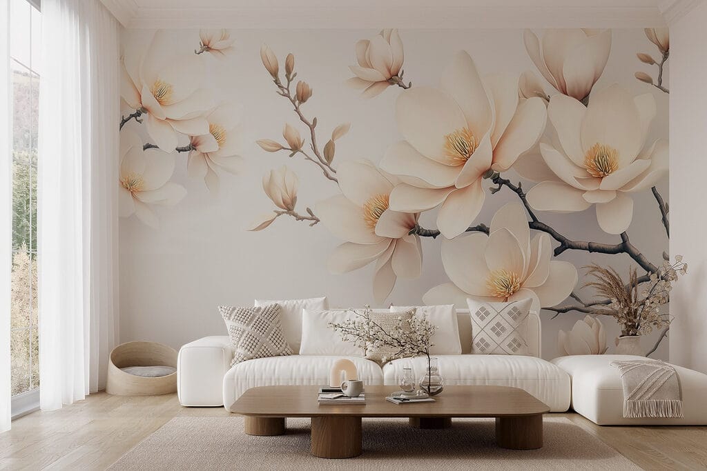Magnolie crem pe ramură — interior 3
