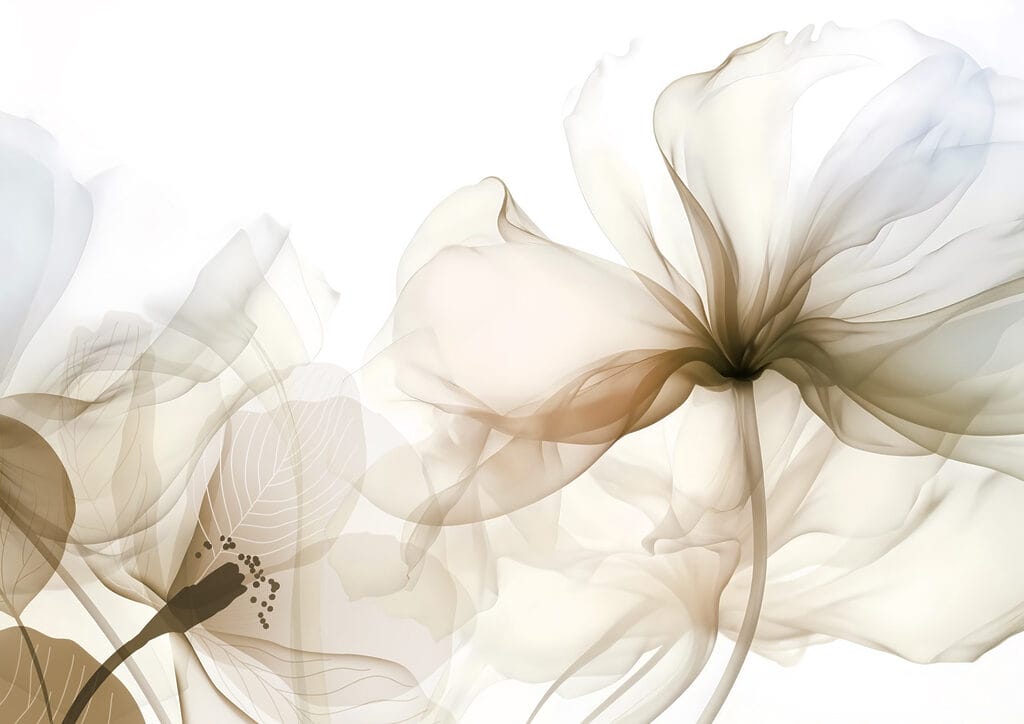 Flori luminoase pe tulpini — design complet