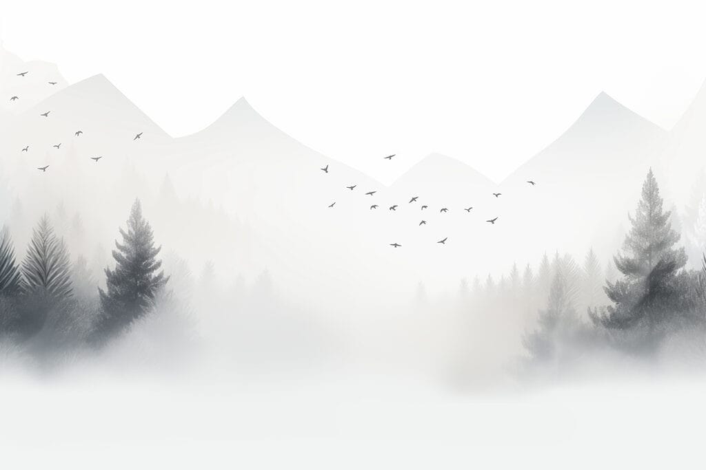 Păsări deasupra munților — design complet