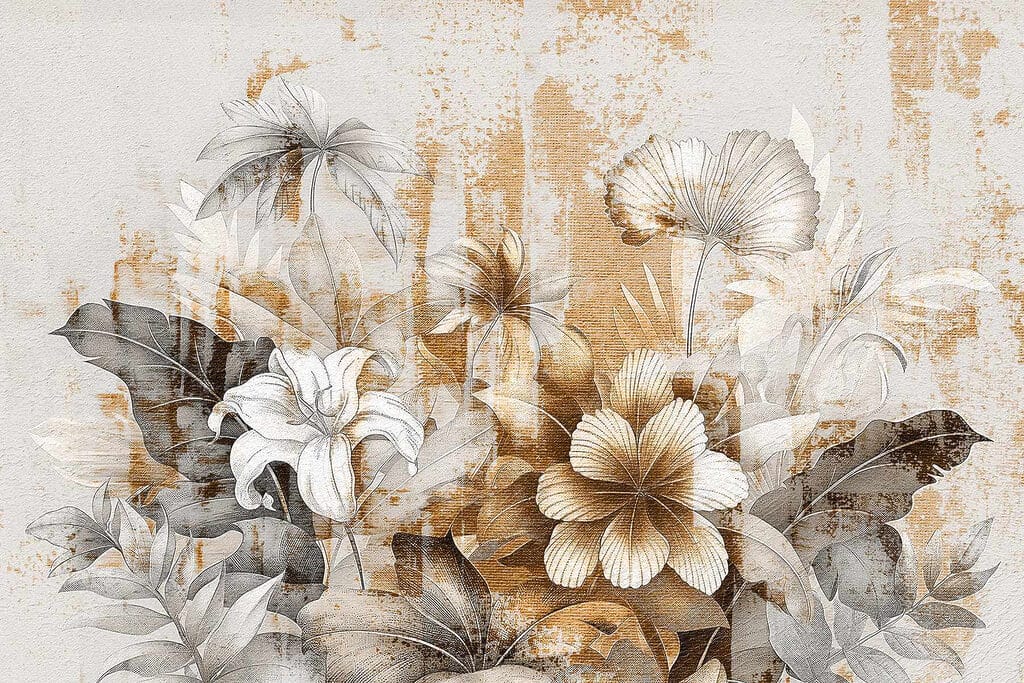 Flori pe vopsea — design complet