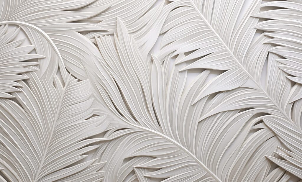 Palmieri albi în relief — design complet