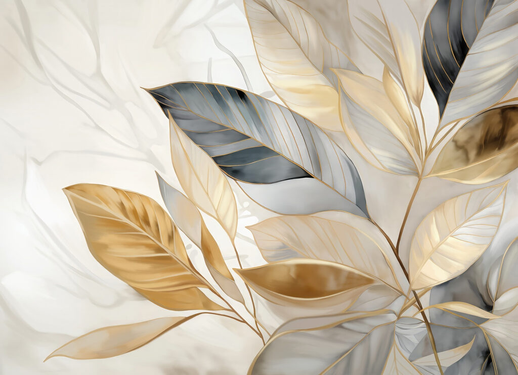Frunze aurii pe ramură — design complet