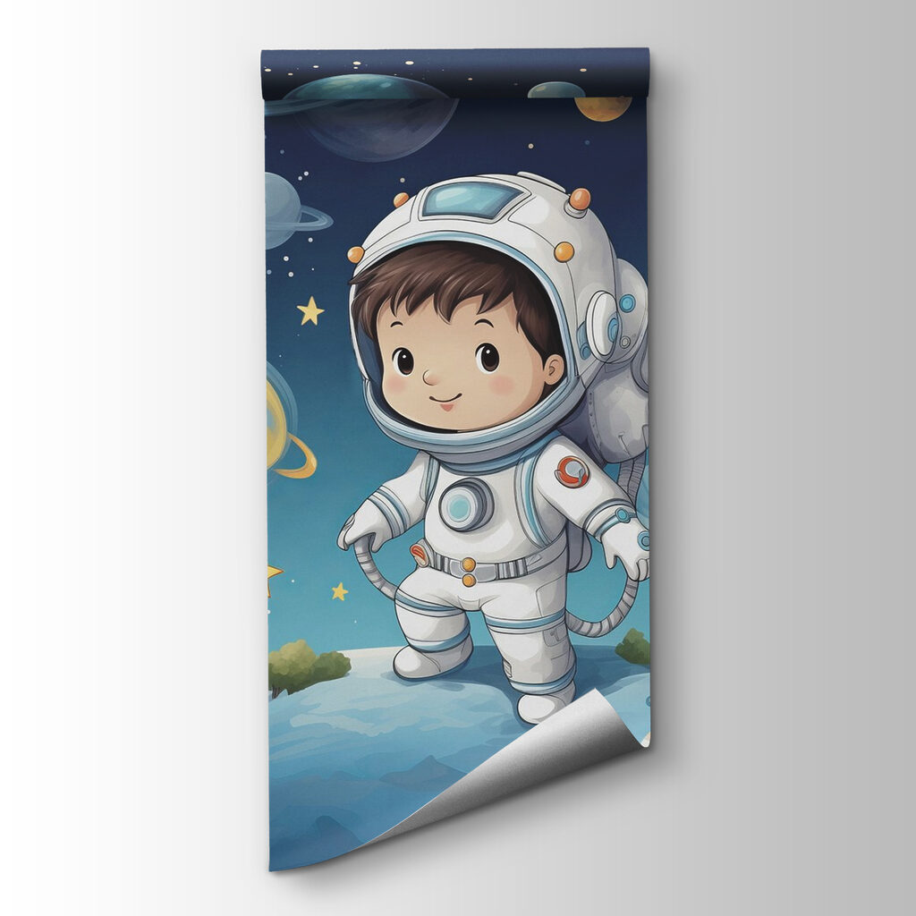 Astronaut printre planete — vizualizare produs