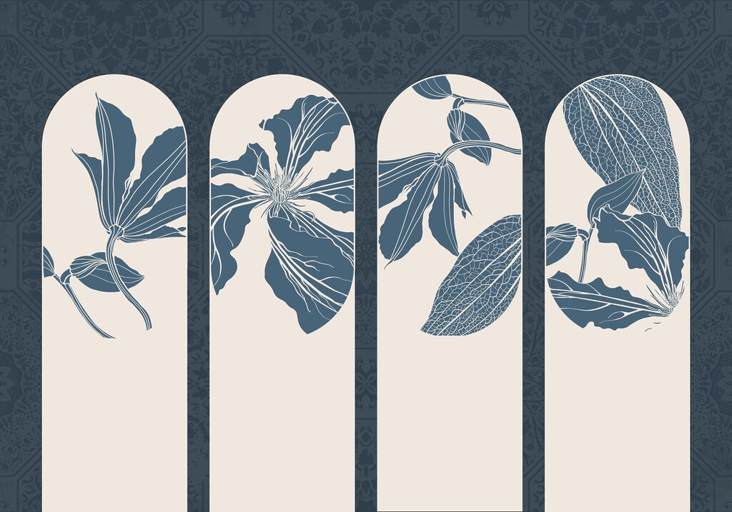Patru arcade cu flori — design complet