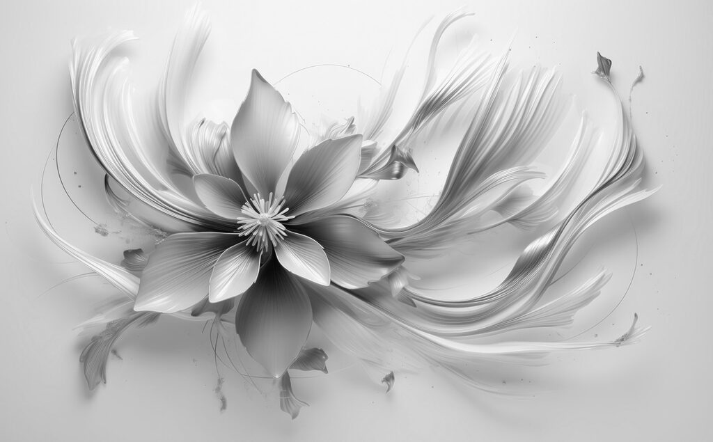 Floare albastră, panglici aurii — design complet