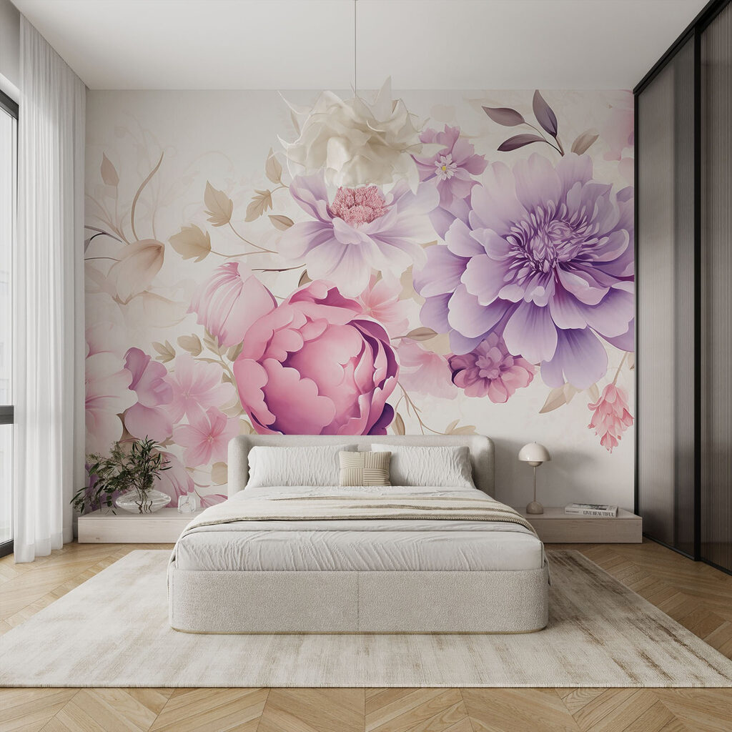 Buchet mov pe crem — interior 1