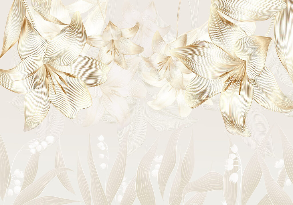 Flori peste frunze — design complet