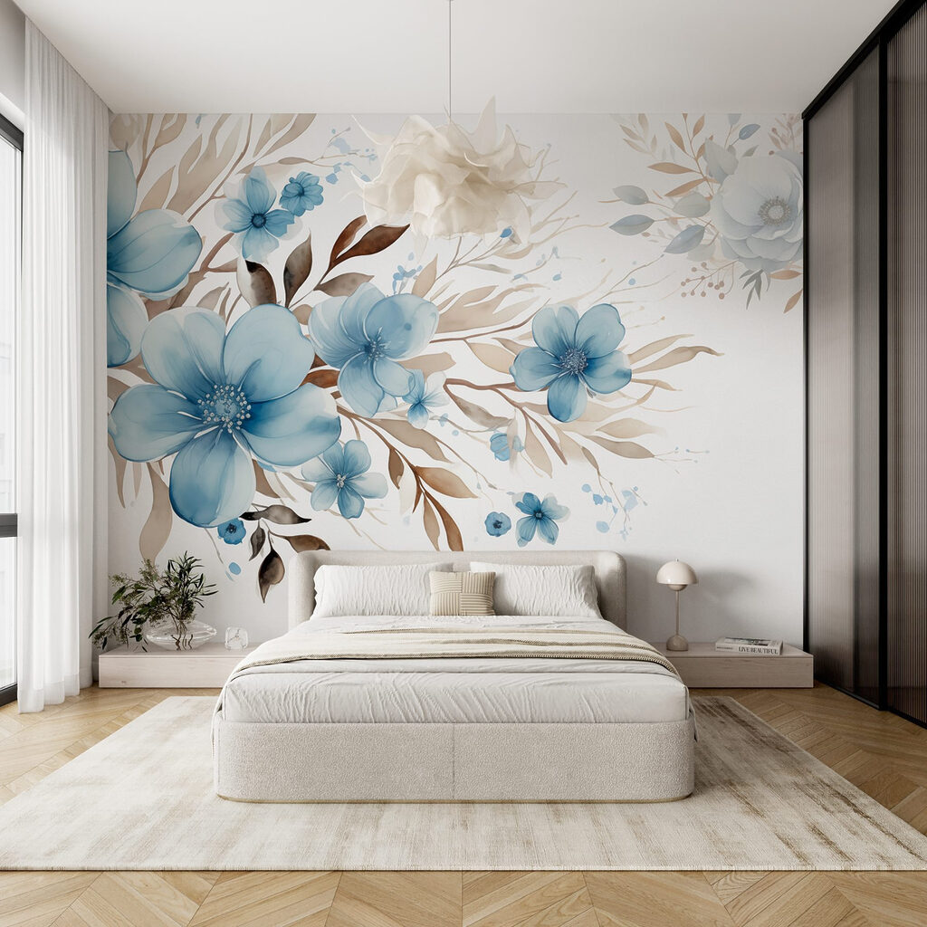 Flori albastre pe ramuri — interior 2