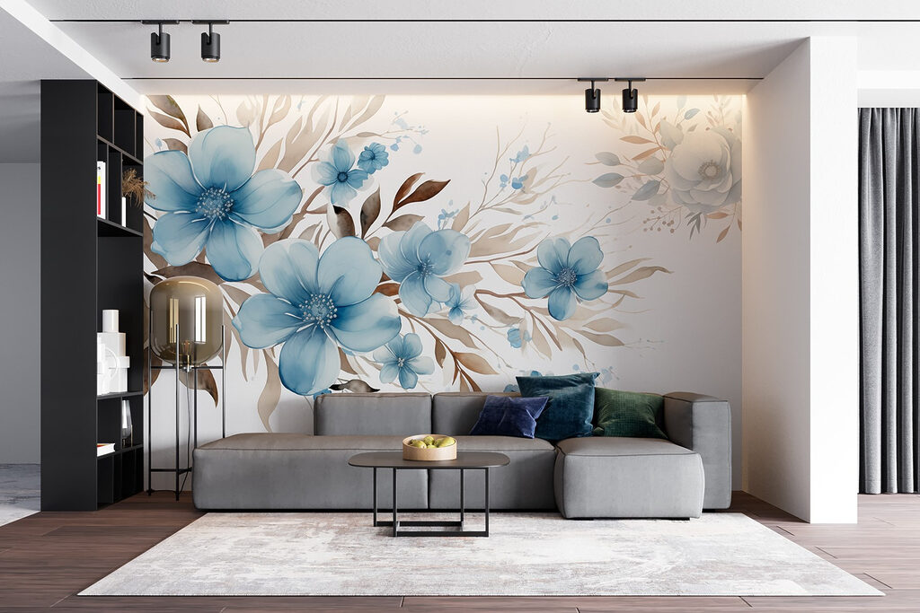 Flori albastre pe ramuri — interior 4