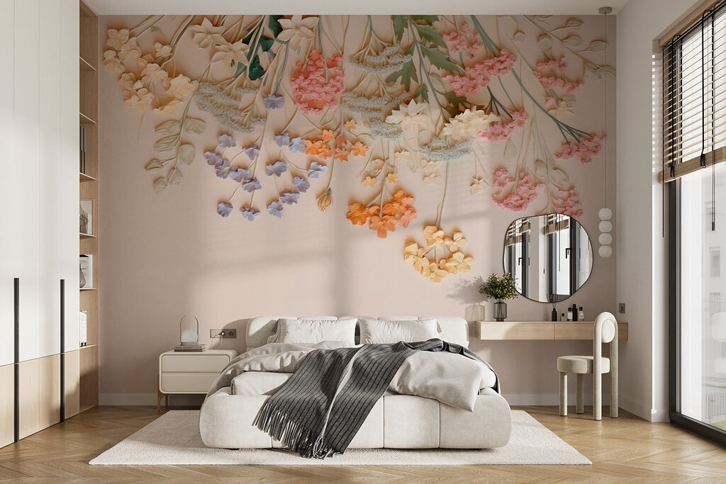 Flori atârnate colorate — interior 1