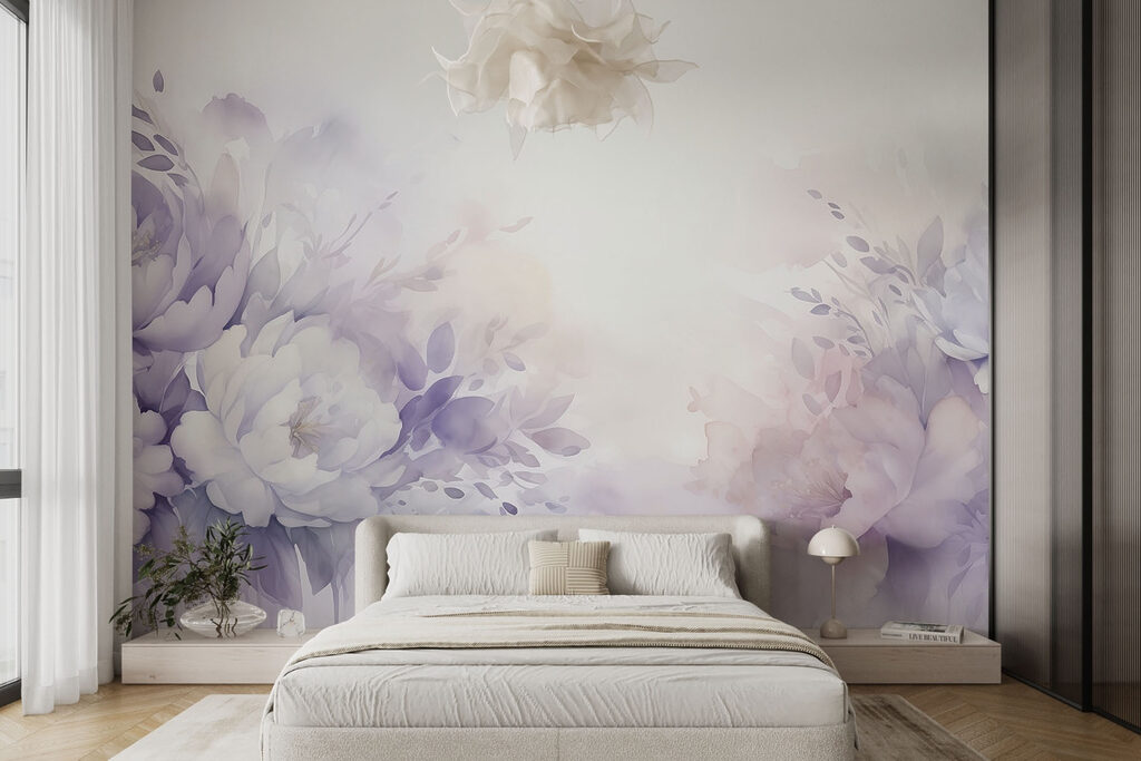 Flori mov în lumină — interior 1